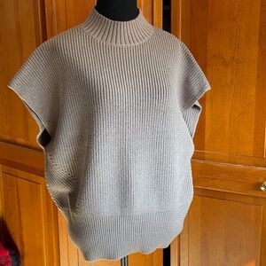 LOFT Taupe Ribbed Turtleneck Sweater